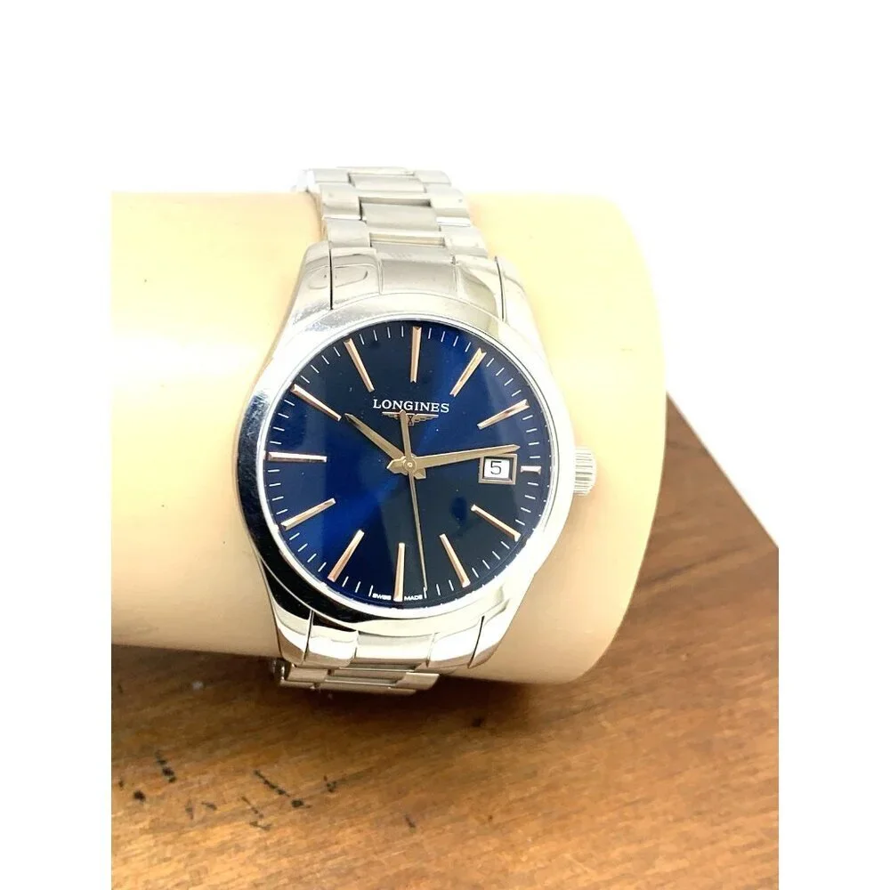 Longines Women's Watch L23864926 Conquest Swiss Quartz Blue Dial Steel 34mm
